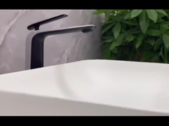 Singolo rubinetto di miscelatore del bacino della maniglia foro moderno d'ottone della nave del singolo in grigio