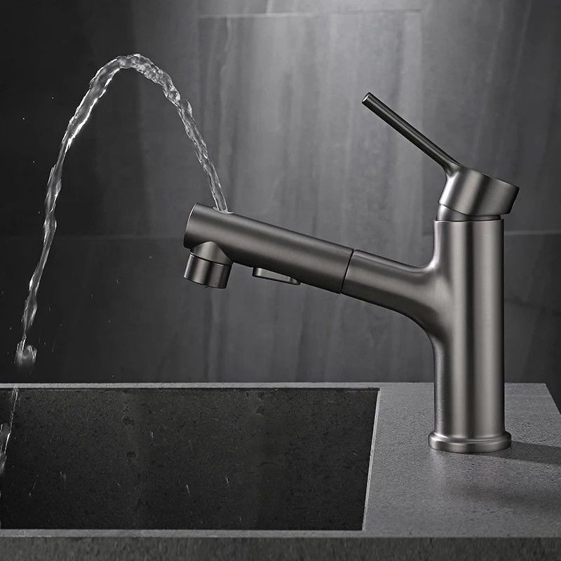 Singolo miscelatore del bacino della maniglia del singolo foro inserito d'ottone 360°Swivel in Grey Matte Black Gold