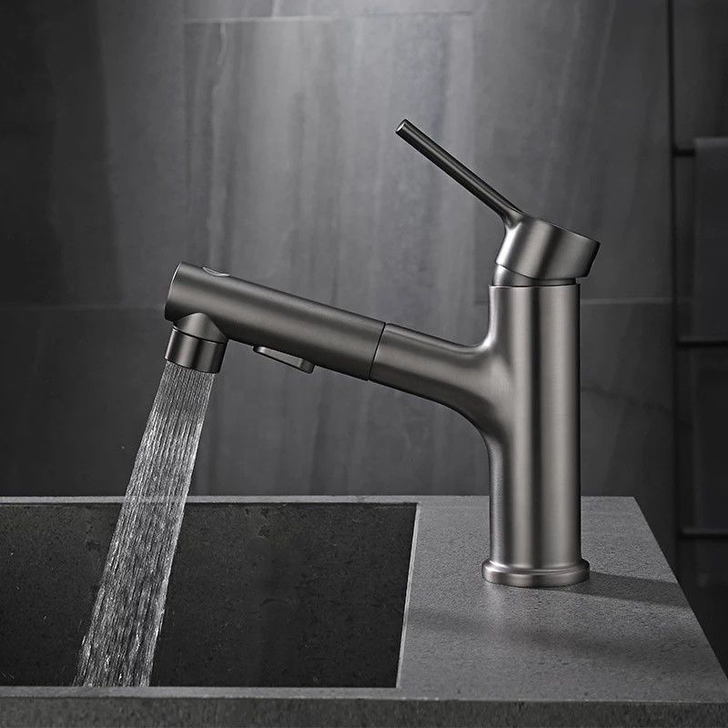 Singolo miscelatore del bacino della maniglia del singolo foro inserito d'ottone 360°Swivel in Grey Matte Black Gold