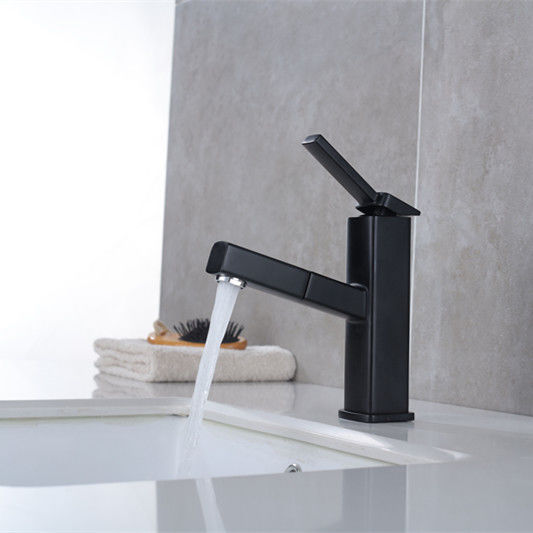 Singolo miscelatore del bacino della maniglia del singolo foro inserito d'ottone 360°Swivel in Matte Black