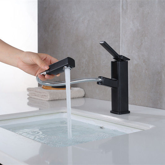 Singolo miscelatore del bacino della maniglia del singolo foro inserito d'ottone 360°Swivel in Matte Black