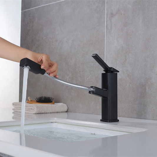 Singolo miscelatore del bacino della maniglia del singolo foro inserito d'ottone 360°Swivel in Matte Black