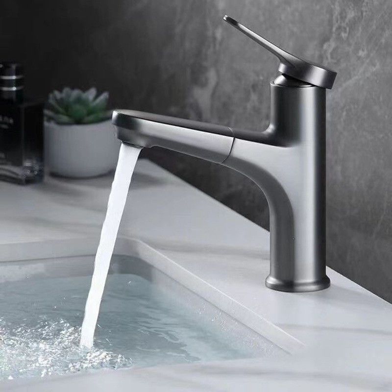 Singolo miscelatore del bacino della maniglia del singolo foro inserito moderno d'ottone 360°Swivel in Chrome Matte Black Grey