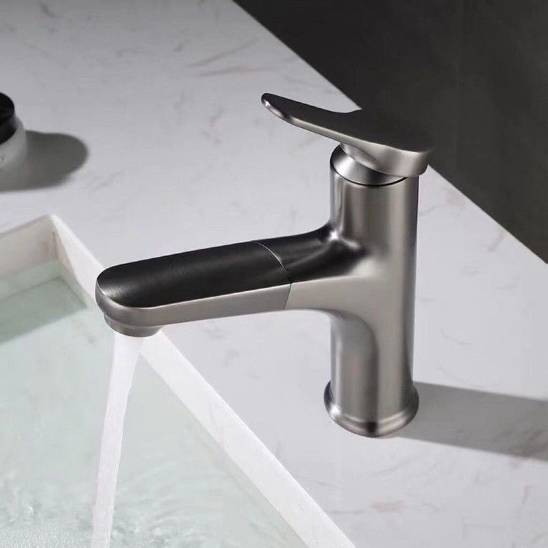 Singolo miscelatore del bacino della maniglia del singolo foro inserito moderno d'ottone 360°Swivel in Chrome Matte Black Grey