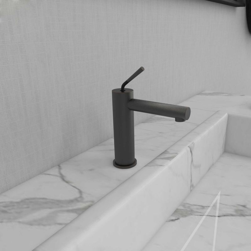 Miscelatore del bacino della nave dello SN di Matte Black della maniglia dei rubinetti del bagno del minimalista SUS304 singolo