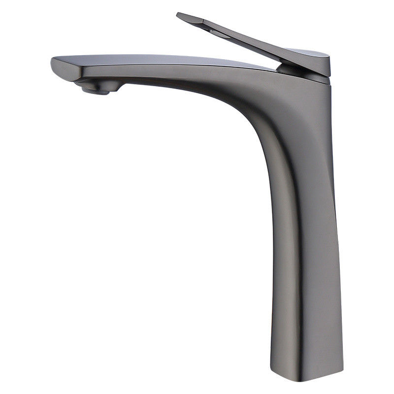 Singolo rubinetto di miscelatore del bacino della maniglia foro moderno d'ottone della nave del singolo in Chrome Matte Black Gold Grey