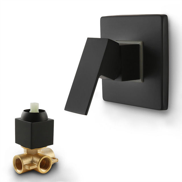 La pressione di Chrome Matte Black Square Shower Handle ha equilibrato 1/2 in ruvido nel corredo di disposizione della valvola