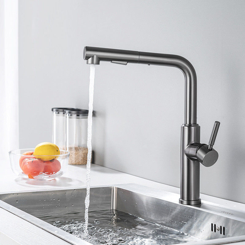 La maniglia di leva tira giù il rubinetto del lavandino in Matte Black Chrome Sn White Grey Finish