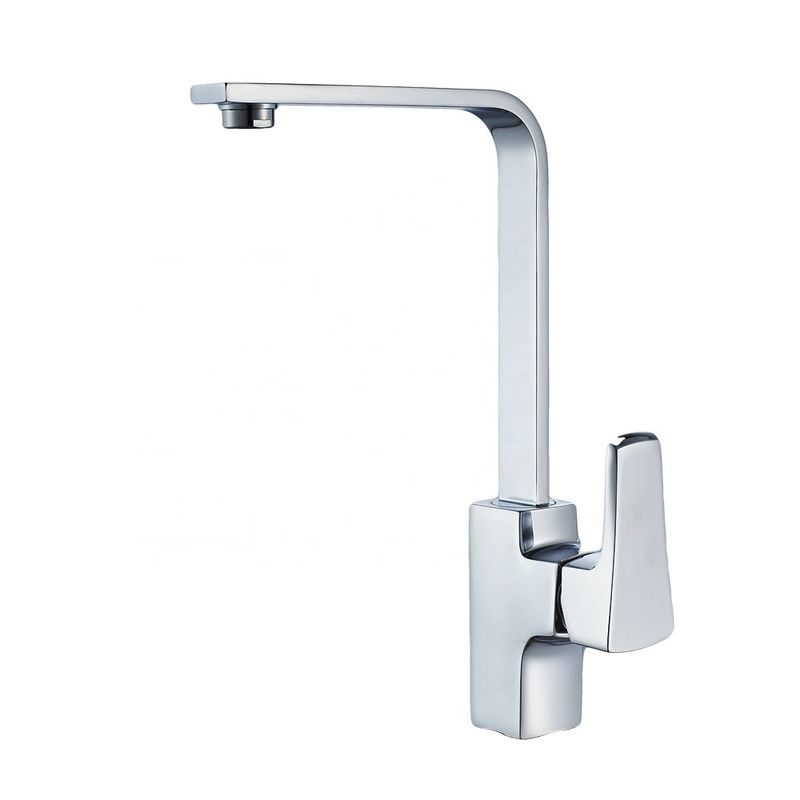 2023 Moderno Single Hole Polacco pesante mixere quadrato getto rubinetto nero Rubinetto da cucina in ottone