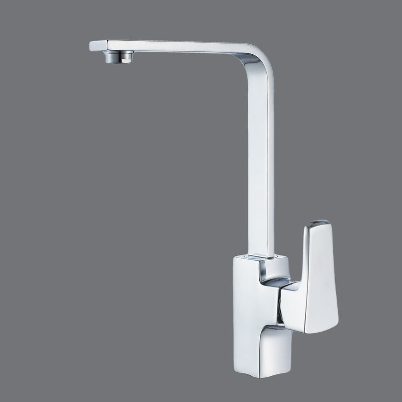 2023 Moderno Single Hole Polacco pesante mixere quadrato getto rubinetto nero Rubinetto da cucina in ottone