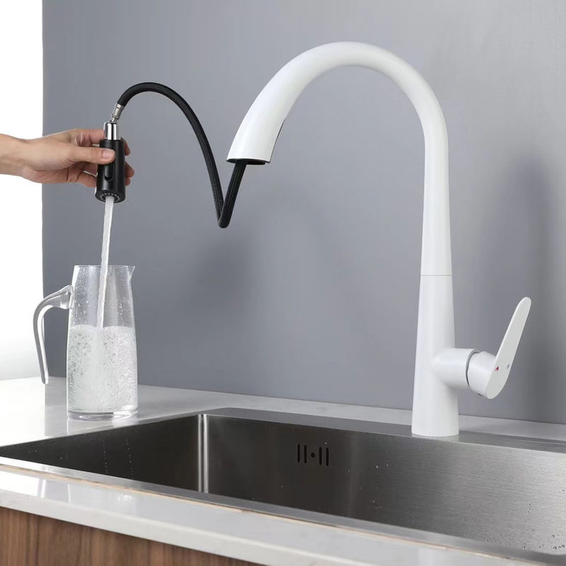 Prezzo di fabbrica Miglior Qualità 3 Funzioni Bianco Alta Arca Cucina Mixer Rubinetto Rubinetto Con Spray Pull Out