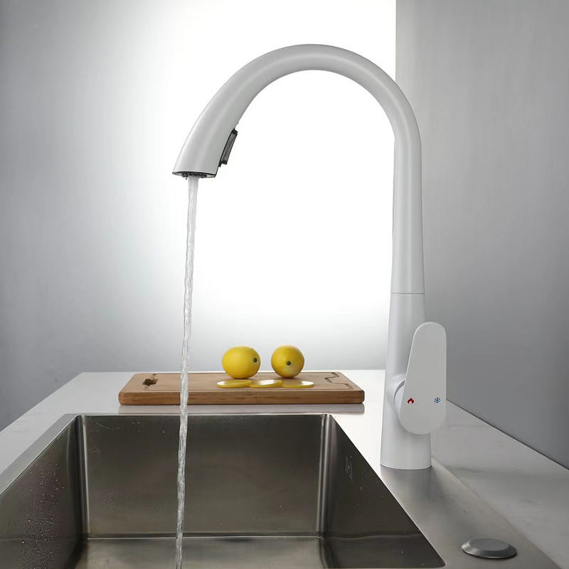 Prezzo di fabbrica Miglior Qualità 3 Funzioni Bianco Alta Arca Cucina Mixer Rubinetto Rubinetto Con Spray Pull Out